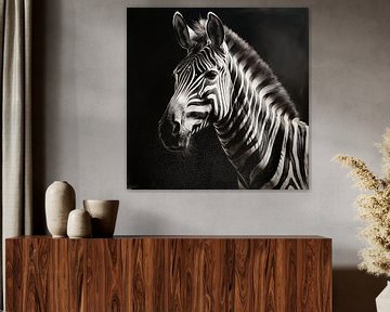 Gestreiftes Porträt - Das Zebra von Karina Brouwer