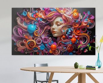 abstract jong meisje met fractal achtergrond van Animaflora PicsStock