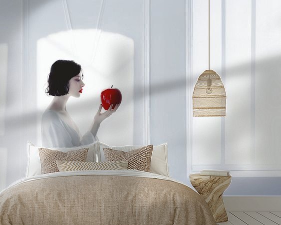 Voorbeeld van het werk in een kamer
