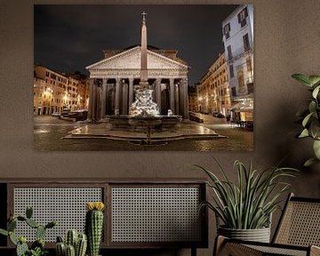 Rome - het Pantheon bij nacht van t.ART