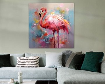 Flamingo kleurrijk van TheXclusive Art