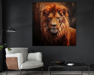 Lion orange sur TheXclusive Art