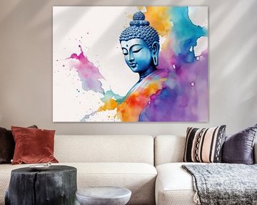 Buddha als Aquarel.