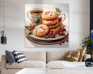 Pause avec des biscuits de Noël sur Carla van Zomeren