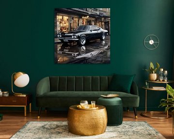 Oldtimer Capri Mustang zwart 04 van Ellen Reografie