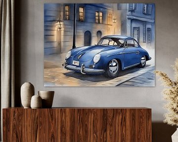 Porsche 356 blauw van DeVerviers