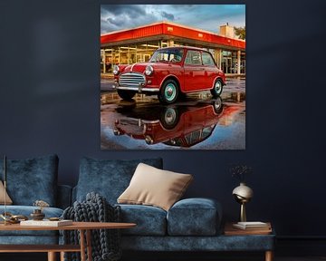 Oldtimer mini rood 05 van Ellen Reografie