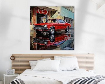 Oldtimer rood ford capri 03 van Ellen Reografie
