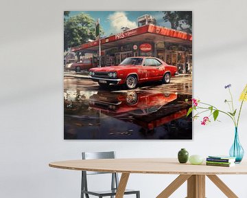 Oldtimer rood ford capri 04 van Ellen Reografie