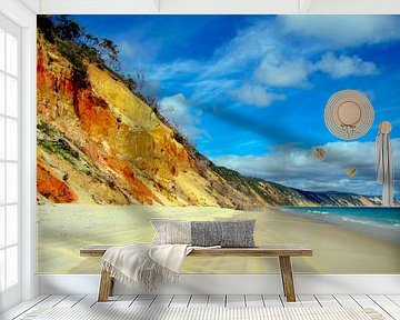 Sporen op Rainbow beach, Queensland, Australie