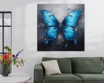 Vlinder blauw van TheXclusive Art