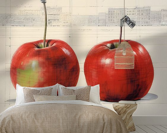 Voorbeeld van het werk in een kamer