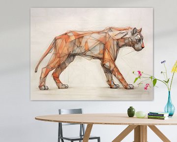 Wilde Kat - De artistieke essentie van katachtige precisie - Moderne kunst van Murti Jung