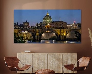 Rome - Ponte Sant'Angelo and St Peter's Basilica by t.ART