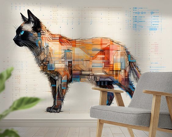 Voorbeeld van het werk in een kamer