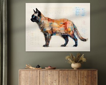Feline Mosaic - Siamese Cat - Intricate Modern Art by Murti Jung