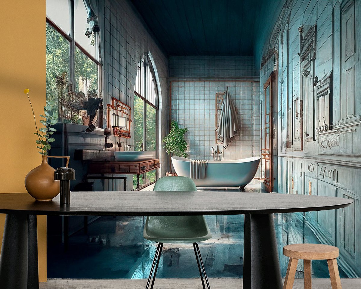 Voorbeeld van het werk in een kamer