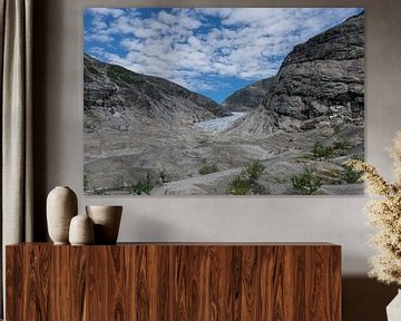 paysage de montagne impressionnant au glacier de Nigardsbreen