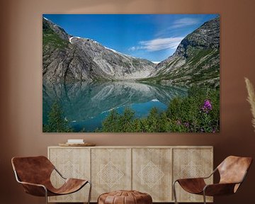 Colourful glacial lake of the Nigardsbreen glesjer in Norway by Patrick Verhoef