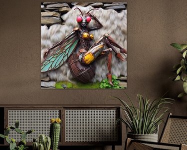 Voorbeeld van het werk in een kamer