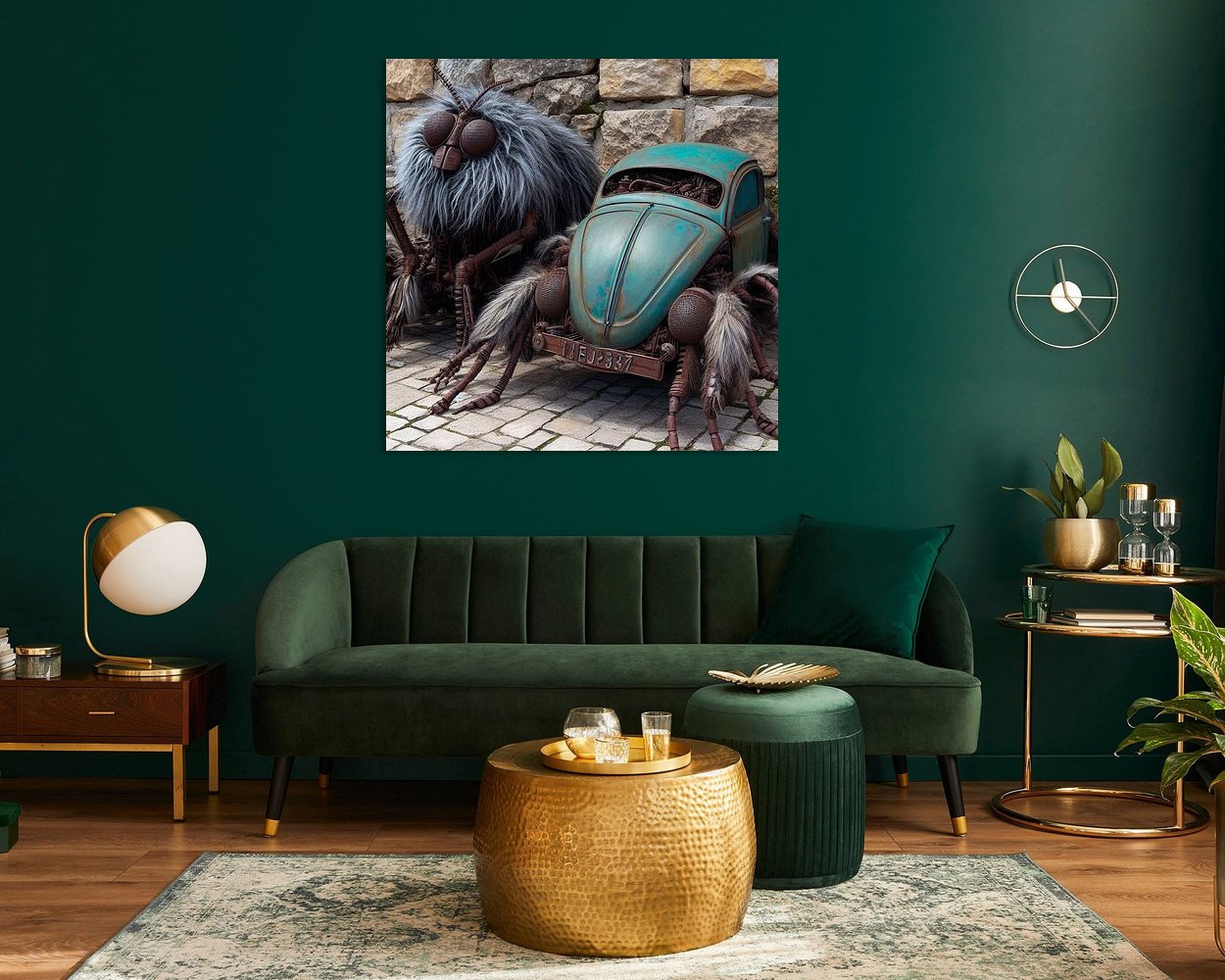 Voorbeeld van het werk in een kamer