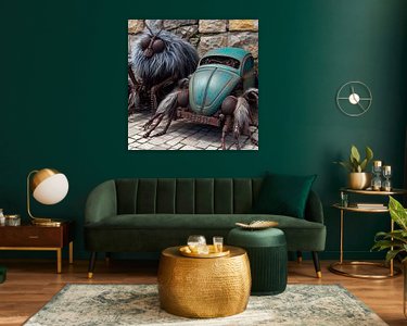 Voorbeeld van het werk in een kamer