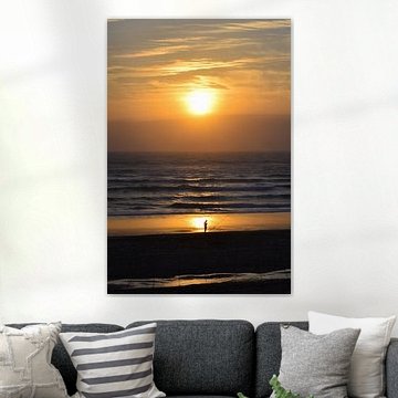 Fisherman during sunset, Biscarrosse