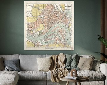 Karte von Rotterdam / signiert von J.J. Claus