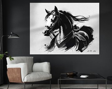 Het ontsnapte paard als illustratie van A.D. Digital ART