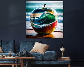 Meereswogen Glas Apfel Reflektion