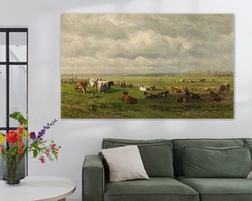 Meadow landscape with cattle