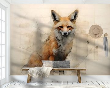 Sly Elegance - Fuchs Portrait - Wandkunst