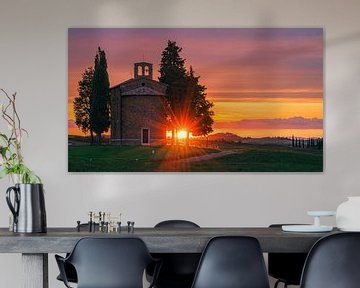 Coucher de soleil à la Cappella della Madonna di Vitaleta sur Henk Meijer Photography