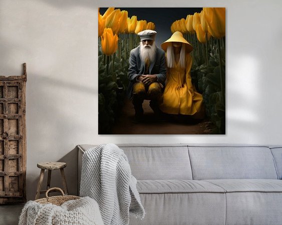 Voorbeeld van het werk in een kamer