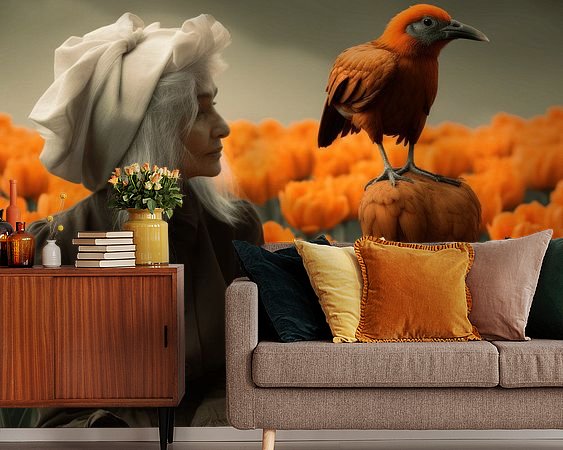 Voorbeeld van het werk in een kamer