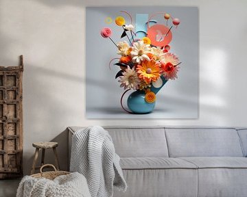 Bloemen - Kleurrijk en Abstract van New Future Art Gallery