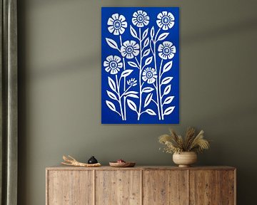 Flowers on Blue Background by But First Framing