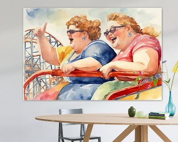 cosy ladies laughing on the rollercoaster by De gezellige Dames