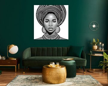 Femme africaine, Illustration Portrait Noir et Blanc sur All Africa