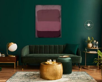 Moderne abstracte kunst in roze, grijs, wijnrood van Dina Dankers