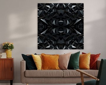 Art abstrait de triangles noirs sur Vlindertuin Art