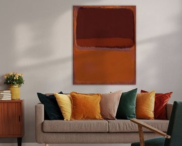 Moderne abstracte kunst in warm bruin en terracotta