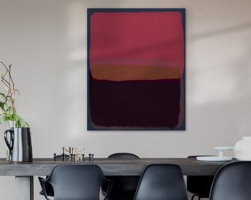 Art abstrait moderne en rose, terra, marron et violet sur Dina Dankers