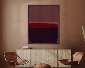 Moderne abstracte kunst in taupe, bruin, donker violet van Dina Dankers