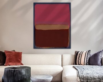 Modern abstract art in pink, terra and blue by Dina Dankers