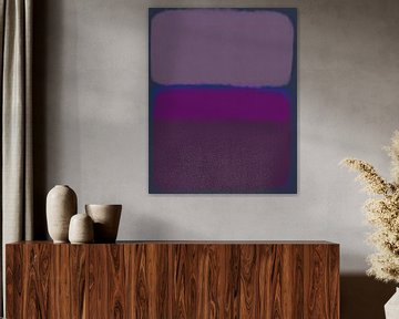 Art abstrait moderne en lilas, violet, bleu et violet sur Dina Dankers