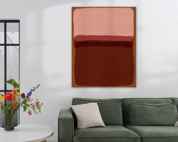 Moderne abstracte kunst in roze, warm bruin en terracotta van Dina Dankers