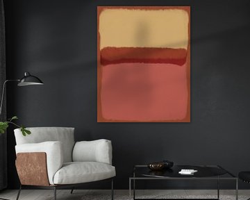 Modern abstract art in yellow, terra and warm pink by Dina Dankers