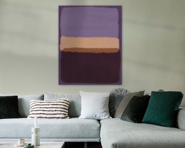 Moderne abstracte kunst in violet, terra en paars van Dina Dankers