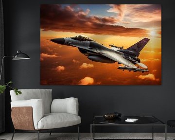 Avion F16 sur Digitale Schilderijen